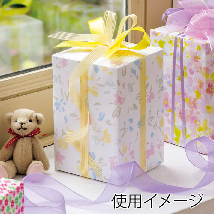 HEIKO シモジマ 包装紙 半才 ペールフラワー 100枚入×10 002302300(CDC)【別送品】