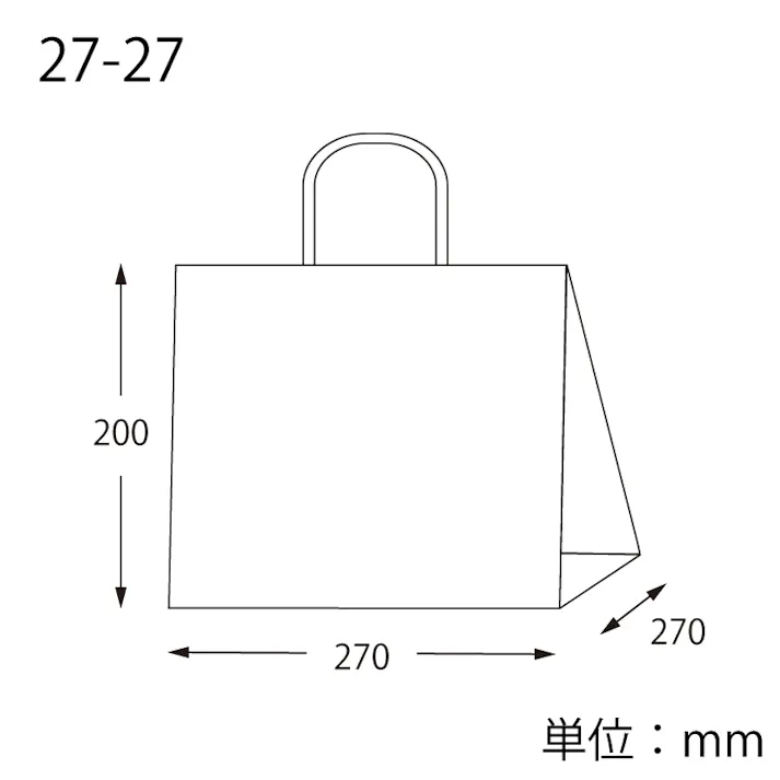 HEIKO シモジマ Pスムースバッグ 27-27 未晒無地 25枚×8 003155352(CDC)【別送品】