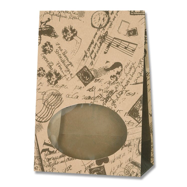 HEIKO シモジマ 窓付袋 S1F コラージュブラウン 50枚×40 004081100(CDC)【別送品】