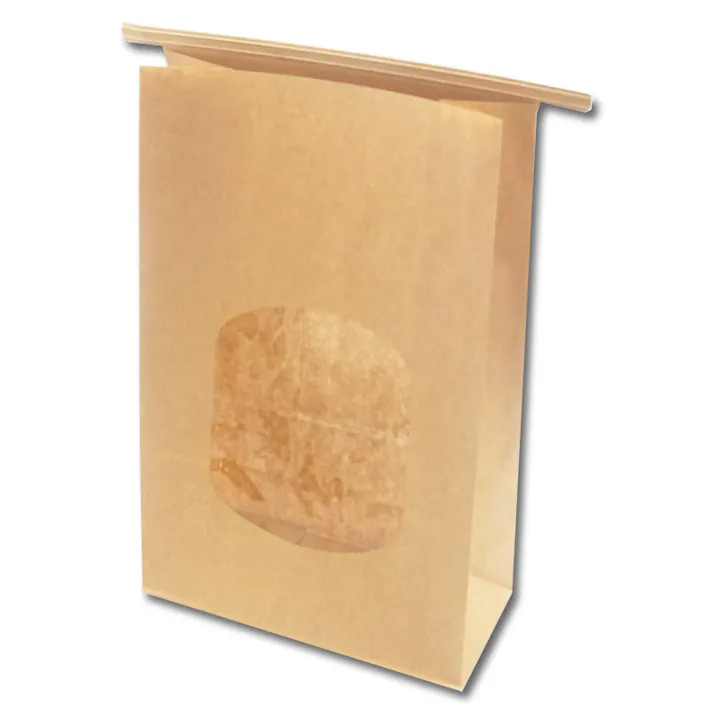 HEIKO シモジマ 窓付角底袋ワイヤー付15.5-7 未晒無地 全ラミ 10枚×80 004083502(CDC)【別送品】