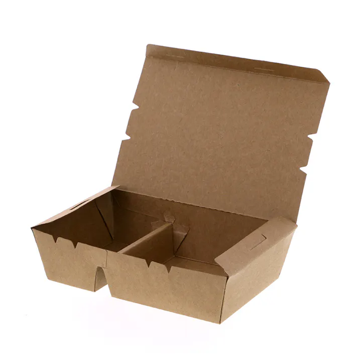 HEIKO シモジマ エコランチボックス 2仕切 クラフト 20枚×20 004409005(CDC)【別送品】