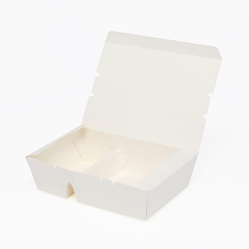 HEIKO シモジマ エコランチボックス 2仕切 ホワイト 20枚×20 004409009(CDC)【別送品】