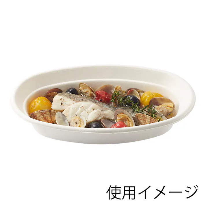 HEIKO シモジマ 業務用バガスカレー皿C NCP230 50枚入×16 004477050(CDC)【別送品】