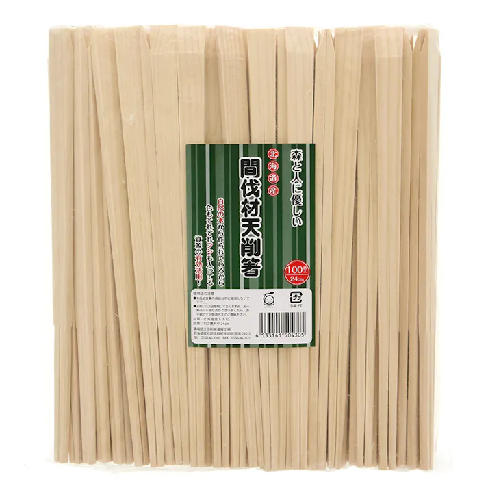 きんだい トド松 間伐材天削箸 24cm 100膳ポリ 100本×50 004636453(CDC)【別送品】