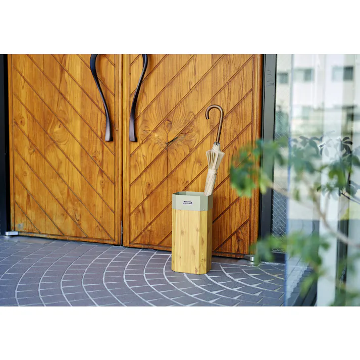 セトクラフト 傘立て(GALVA)グレージュ&パイン S23-0623 4945119103210【ネット注文限定・別送品】