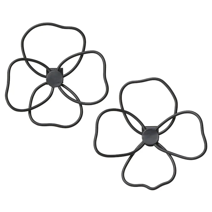 セトクラフト ウォールデコ(花)董ブラック2P 6個セット S24-0694-BK-6【別送品】