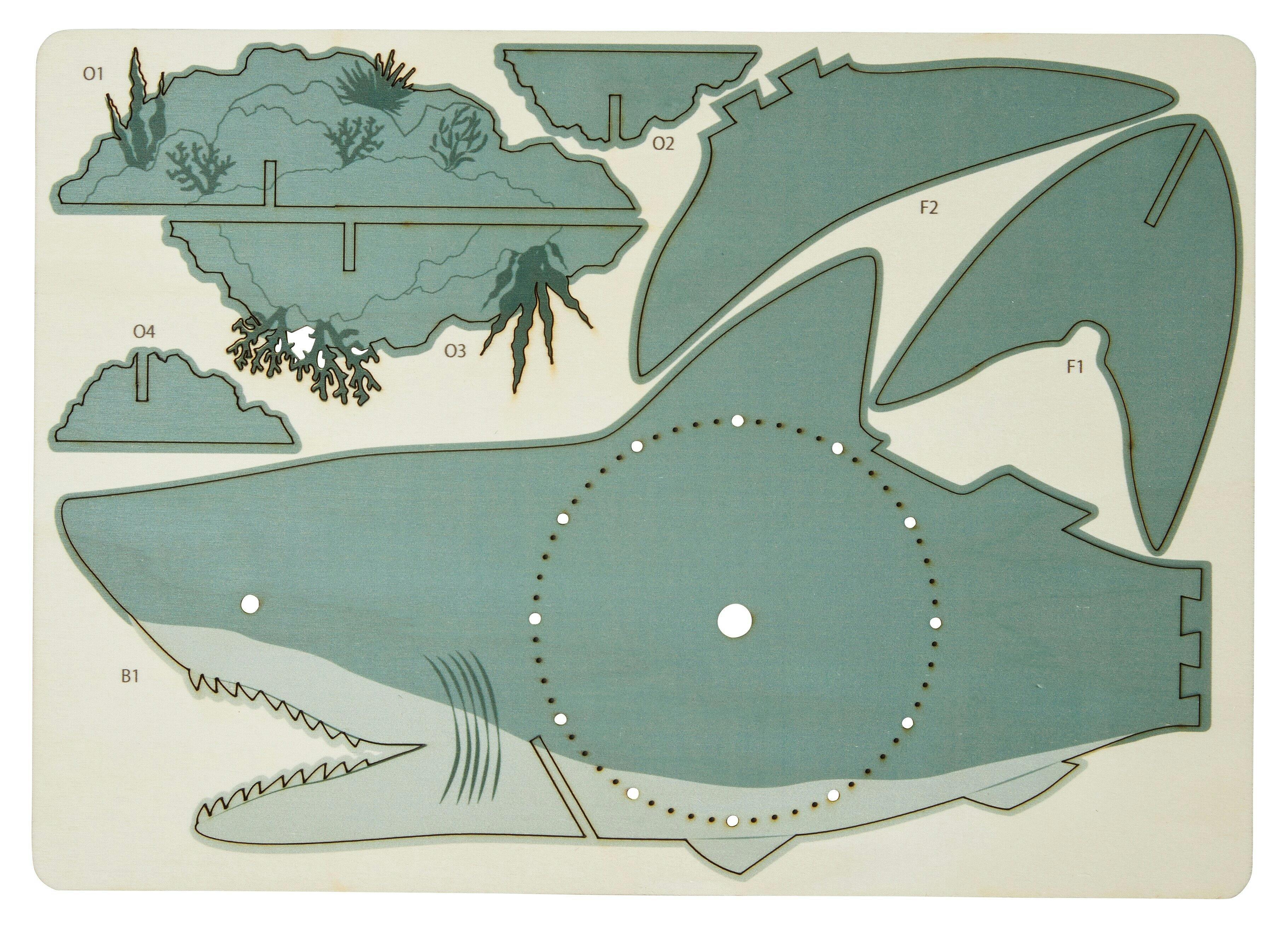 セトクラフト クロックパズル(ホオジロザメ) 6個セット W24-0035