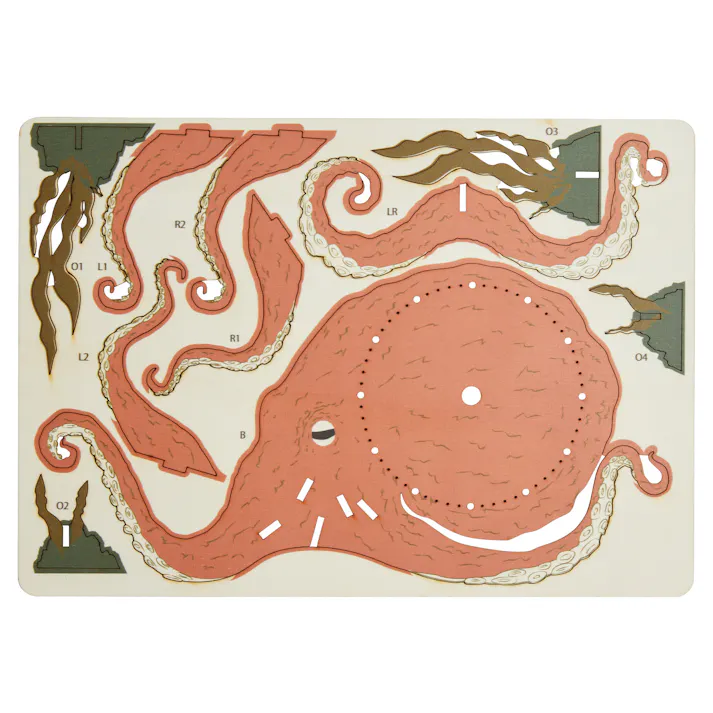 セトクラフト クロックパズル(ミズダコ) 6個セット W24-0036-6【別送品】