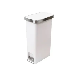 EKOJAPAN EKO ハナスリムプラスチック ステップビン 40L ホワイト EK6268-40L-WH ごみ箱 ゴミ箱ステップ式 40L フタ付き 6951800608061【別送品】