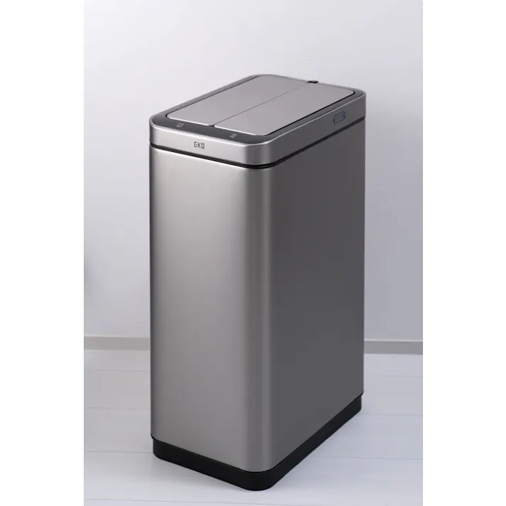 EKOJAPAN EKO エックスウィング センサービン 45L シルバー EK9387MMT-45L ごみ箱 ゴミ箱自動開閉 センサー式45L 両開き USB充電式C ステンレス インナーボックス付 6951800608139【別送品】