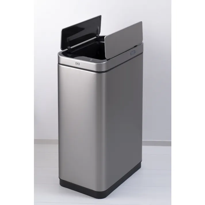 EKOJAPAN EKO エックスウィング センサービン 45L シルバー EK9387MMT-45L ごみ箱 ゴミ箱自動開閉 センサー式45L 両開き USB充電式C ステンレス インナーボックス付 6951800608139【別送品】
