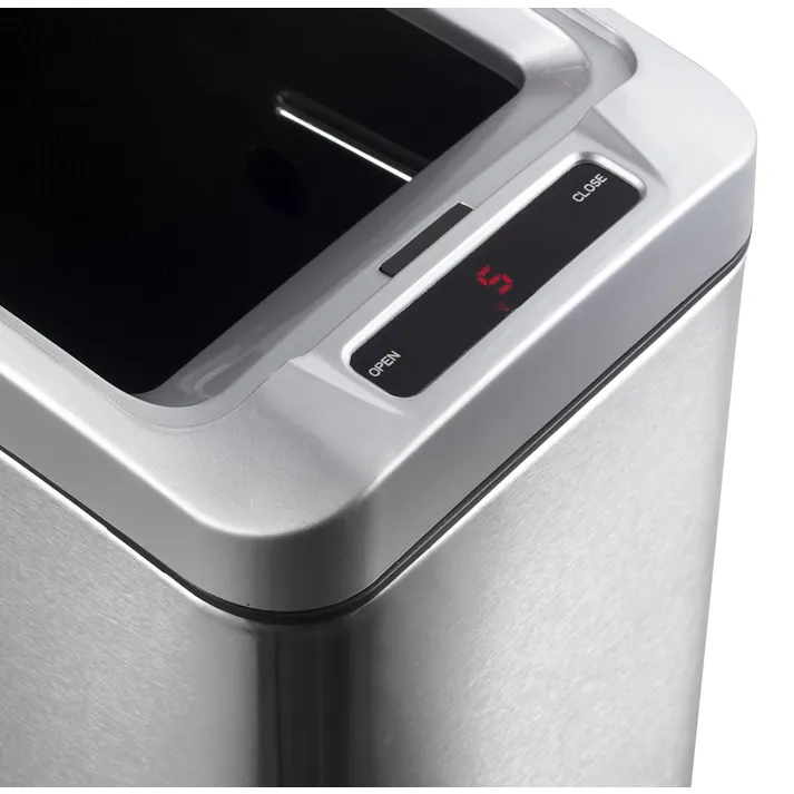 EKOJAPAN EKO アリュール センサービン 8L シルバー EK9229MT-8L ごみ箱 ゴミ箱自動開閉 センサー式8L アルカリ電池式 単3×4本 インナーボックス付 カウントダウンディスプレー 6951800610705【別送品】