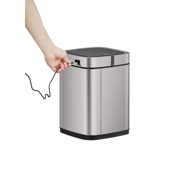 EKOJAPAN EKO エコスマートX センサービン 6L シルバー EK9252RGMT-6L ごみ箱 ゴミ箱自動開閉 センサー式6L USB充電式B インナーボックス付き 6951800613775【別送品】