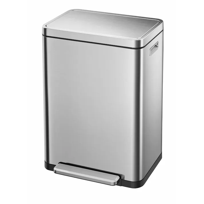EKOJAPAN EKO Xキューブ ステップビン 45L シルバー EK9368MT-45L ごみ箱 ゴミ箱ステップ式45L ステンレス 抗菌 消臭ケース付き インナーボックス付 フタ付 6951800616493【別送品】