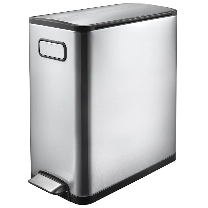 EKOJAPAN EKO エコフライ ステップビン 20L シルバー EK9377MT-20L ごみ箱 ゴミ箱ステップ式20L 両開き ステンレス インナーボックス付 フタ付 キャスター付 6951800656819【別送品】