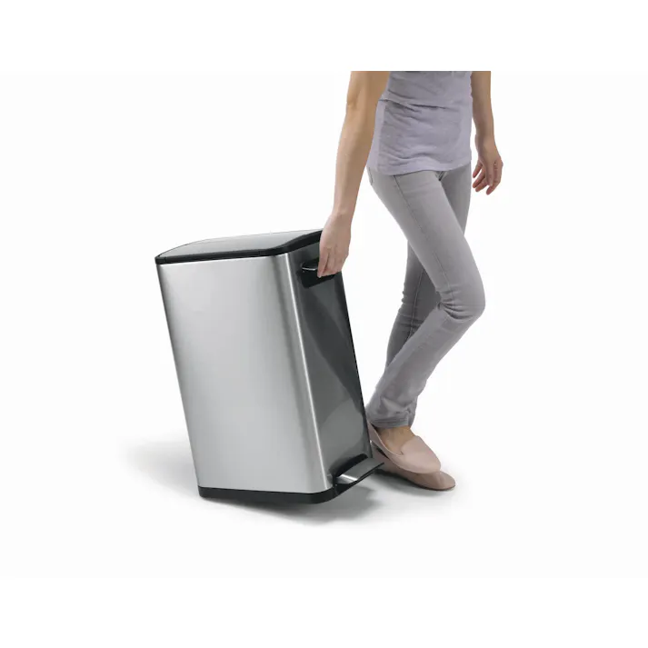 EKOJAPAN EKO エコフライ ステップビン 45L シルバー EK9377MT-45L ごみ箱 ゴミ箱ステップ式45L 両開き ステンレス インナーボックス付 フタ付 キャスター付 6951800656833【別送品】