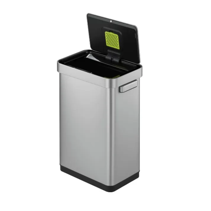 EKOJAPAN EKO デラックスミラージュ Tセンサービン 45L シルバー EK9378MMT-45L ごみ箱 ゴミ箱自動開閉 センサー式45L アルカリ電池式 単3×4本 インナーリング付 6951800660496【別送品】