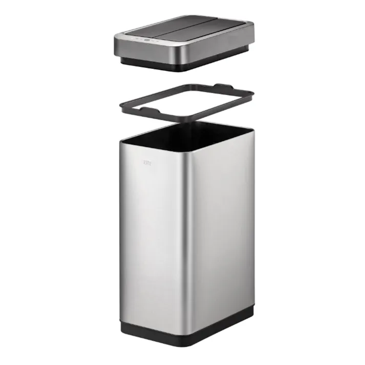 EKOJAPAN EKO ファントム X センサービン 45L インナーなし シルバー EK9261MT-45L ごみ箱 ゴミ箱自動開閉 センサー式45L アルカリ電池式 単3×6本 インナーリング付 6951800669437【別送品】