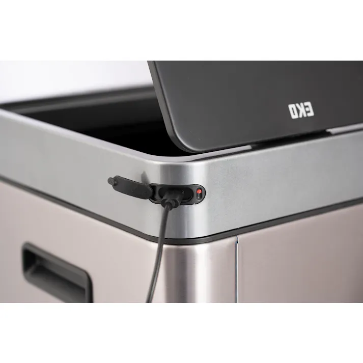 EKOJAPAN EKO ミラージュスリム センサービン 30L シルバー EK9270RGMT-30L ごみ箱 ゴミ箱自動開閉 センサー式30L USB充電式C インナーボックス付 分別用ステッカー付き 6951800669611【別送品】