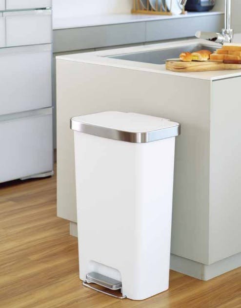 EKOJAPAN EKO ハナプラスチック ステップビン 45L ホワイト EK6266-45L