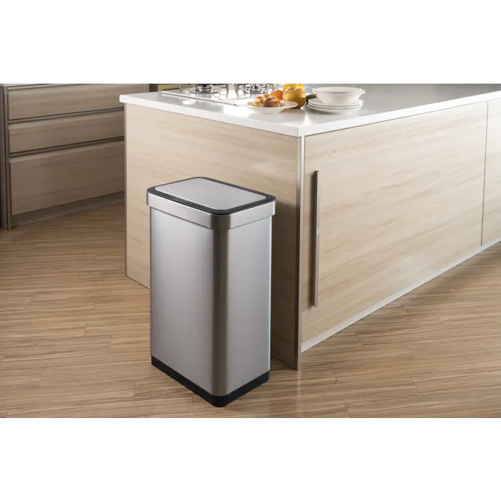 EKOJAPAN エコノヴァセンサービン 50L MMT シルバー EK9578-50L-MMT EKO ごみ箱 ゴミ箱自動開閉 センサー式 アルカリ電池式 単3×4本 横型 大容量 ステンレス 6951800628694【別送品】