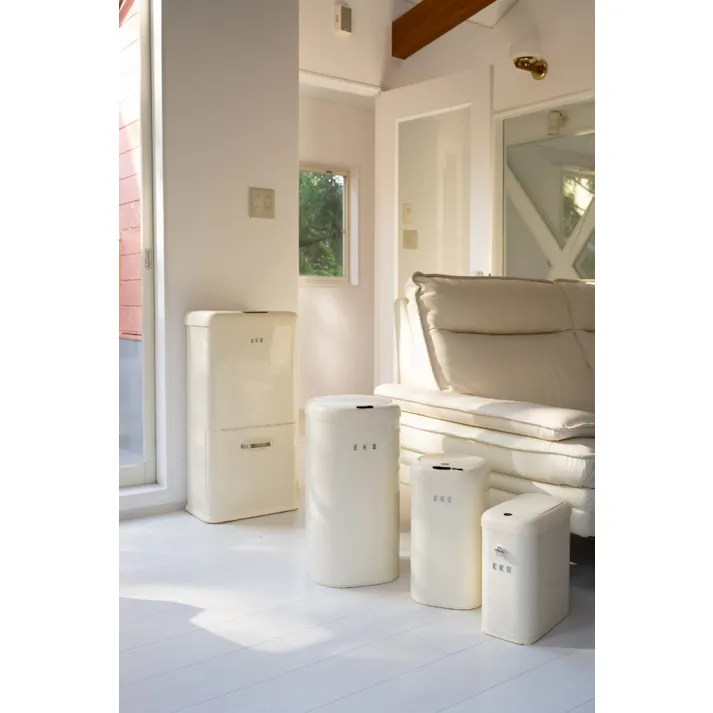 EKOJAPAN モダンヴィンテージセンサービン 28L バニラ EK9184P-28L-VN EKO ごみ箱 ゴミ箱自動開閉 センサー式 アルカリ電池式 単3×4本 昭和レトロ リビング 6951800676183【別送品】