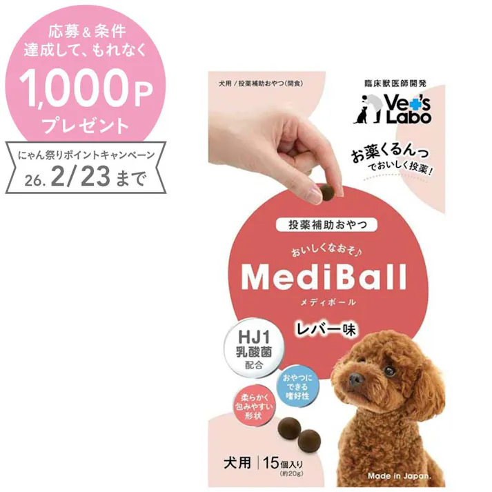 ベッツラボ メディボール 犬用 レバー味 31999105【別送品】