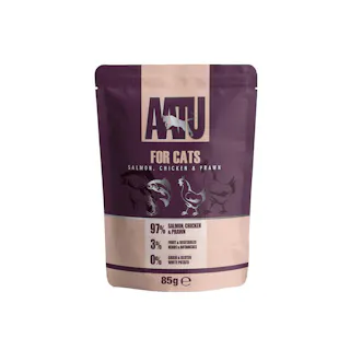 AATU 猫用ウェットフード サーモン、チキン&エビ 85g 62120001【別送品】