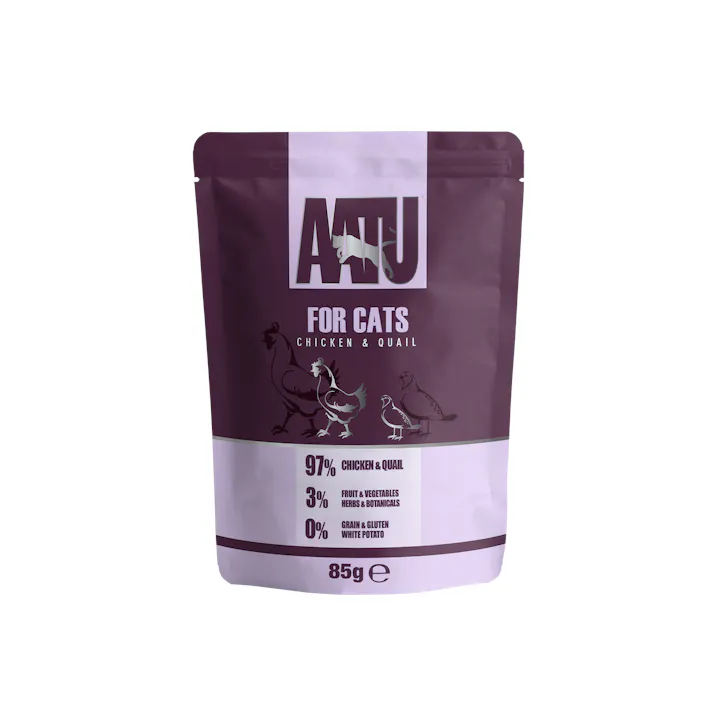 AATU 猫用ウェットフード チキン&ウズラ 85g 62120002【別送品】