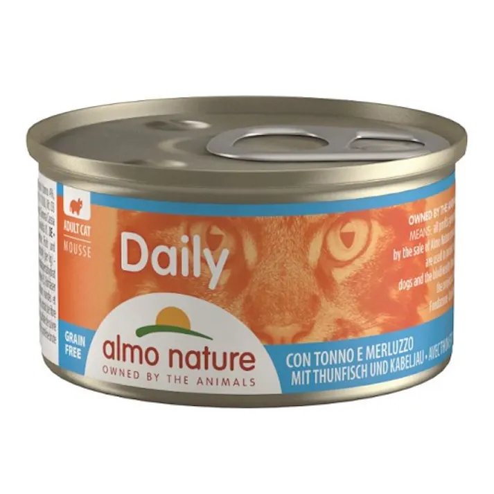 (株)からだ想い アルモネイチャー 【ケース販売】デイリーメニュー・キャットまぐろとタラ入りお肉のムース85g×24個入り(個別日本語ラベルなし) 147CS【別送品】