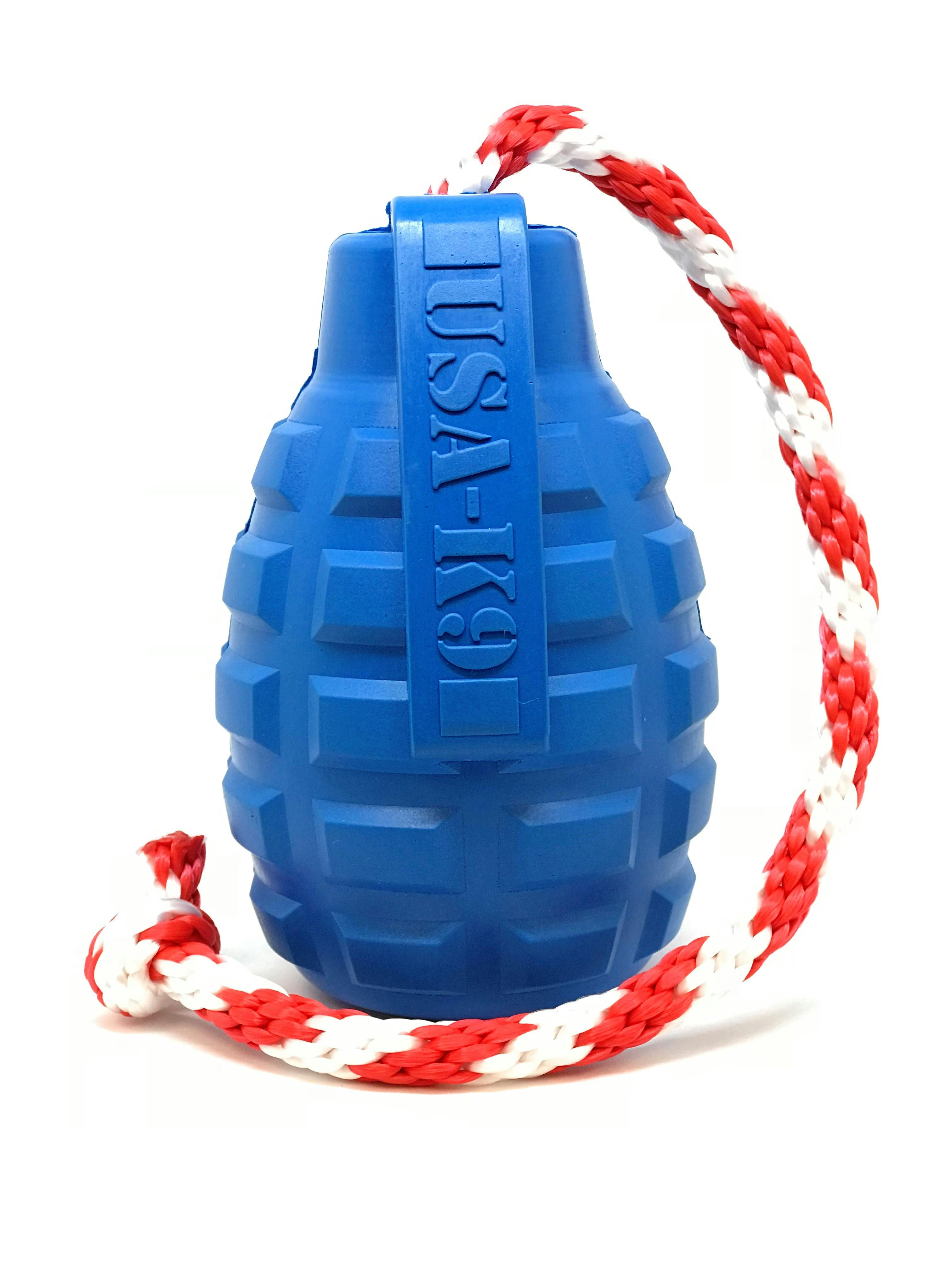 SodaPup USA-K9グレネード紐付きブルーM K9G2R-400 ゴム・ラテックス玩具 SodaPup USA-K9グレネード紐付きブルーM K9G2R-400 ゴム・ラテックス玩具