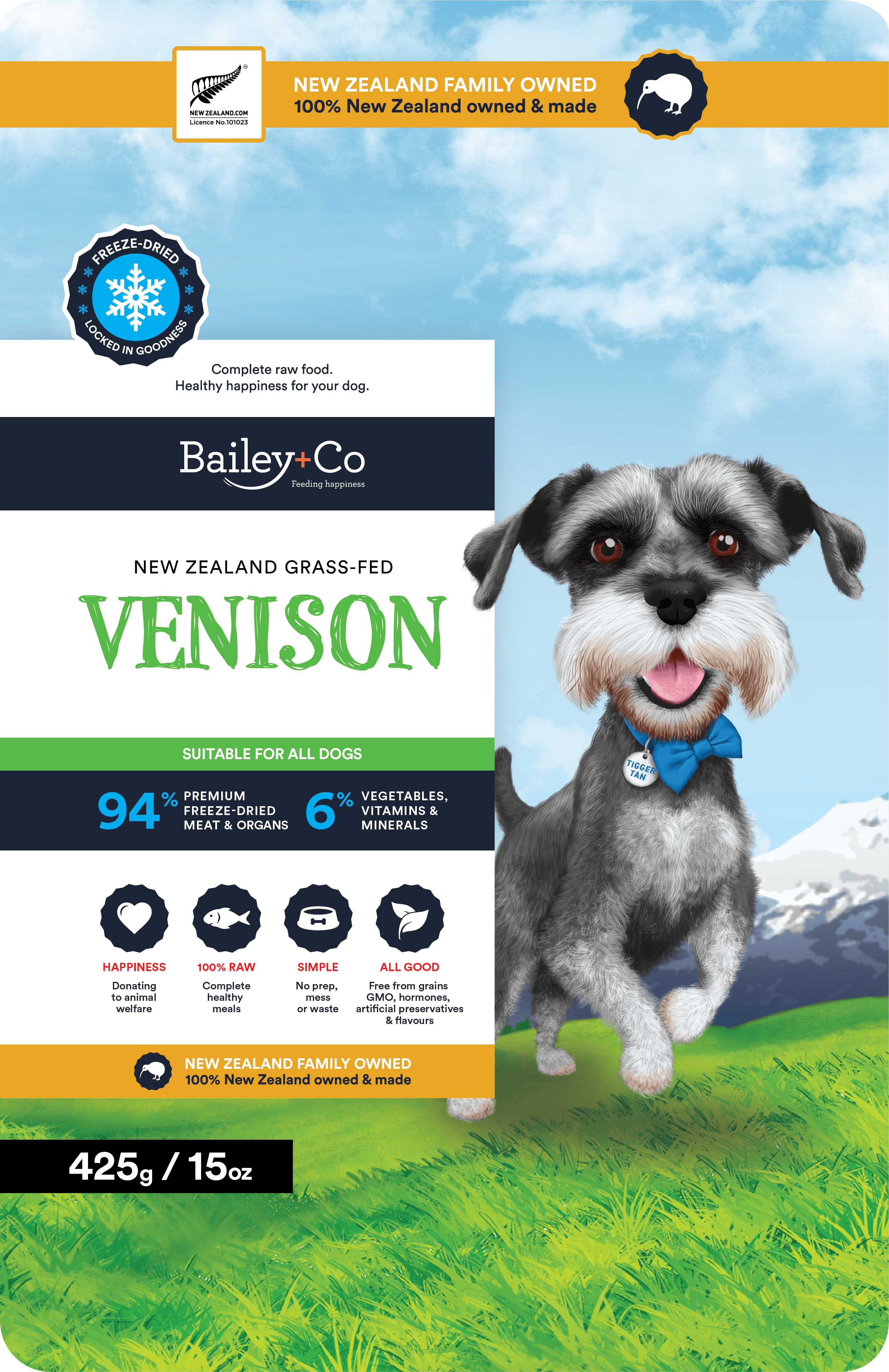 Bailey+Co フリーズドライ 鹿肉 425g ベイリーコー フリーズドライ コンプリート 鹿肉 425g 高栄養 総合栄養