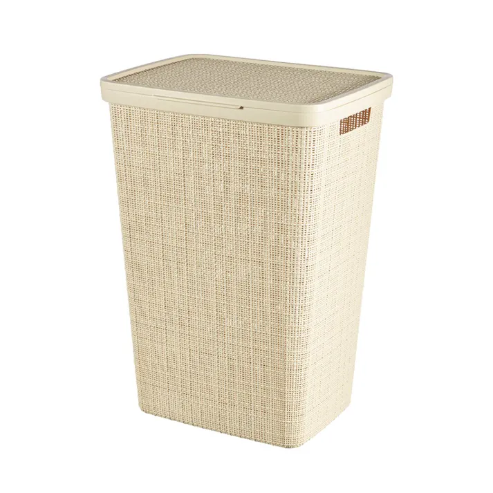 藤栄 CURVER ジュート ランドリーフタツキバスケット オフホワイト 洗濯かご/バスケット 4545229158843【別送品】