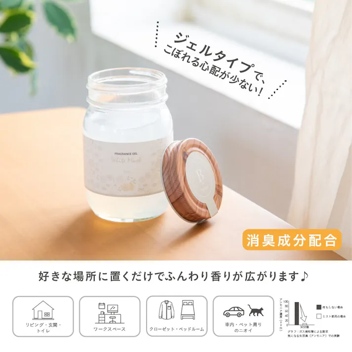 藤栄 B-nature フレグランズジェル ホワイトムスク310g アロマ 4545229161386 BN-020【別送品】
