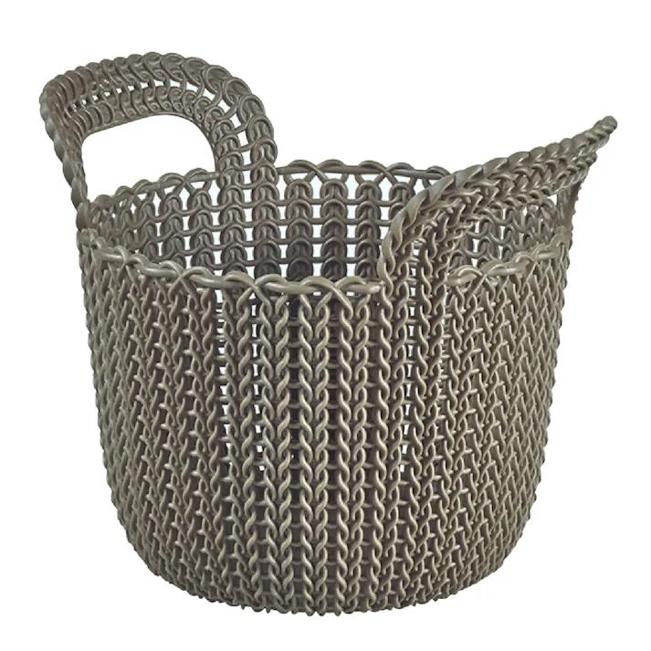 藤栄 CURVER ニット ラウンドバスケット 3L ブラウン 2P 洗濯かご/バスケット CV-006 2P【別送品】