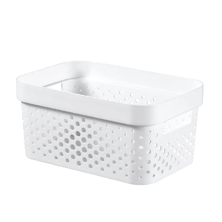 藤栄 CURVER インフィニティー 4.5Lドット ホワイト 洗濯かご/バスケット 4545229166053 CV-065【別送品】