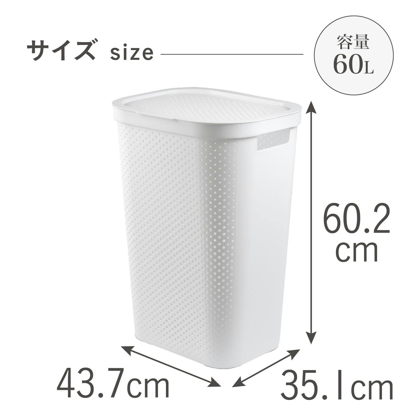 藤栄 CURVER インフィニティー ランドリーふた付きドット ホワイト