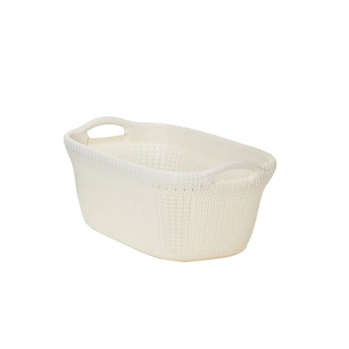 藤栄 CURVER カーバーニットランドリバスケットWH ホワイト 洗濯かご/バスケット 4545229144365 CV-402【別送品】