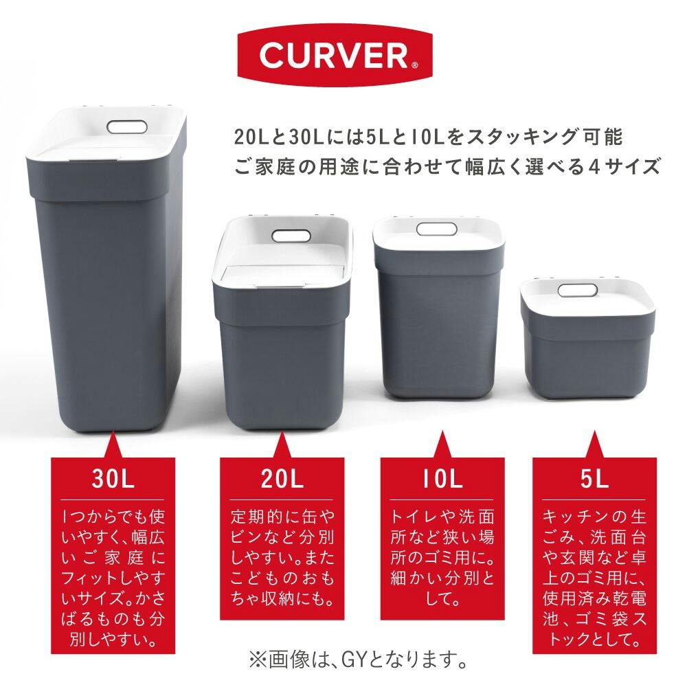 藤栄 CURVER カーバーブンベツダストボックス 5L ホワイト 分別