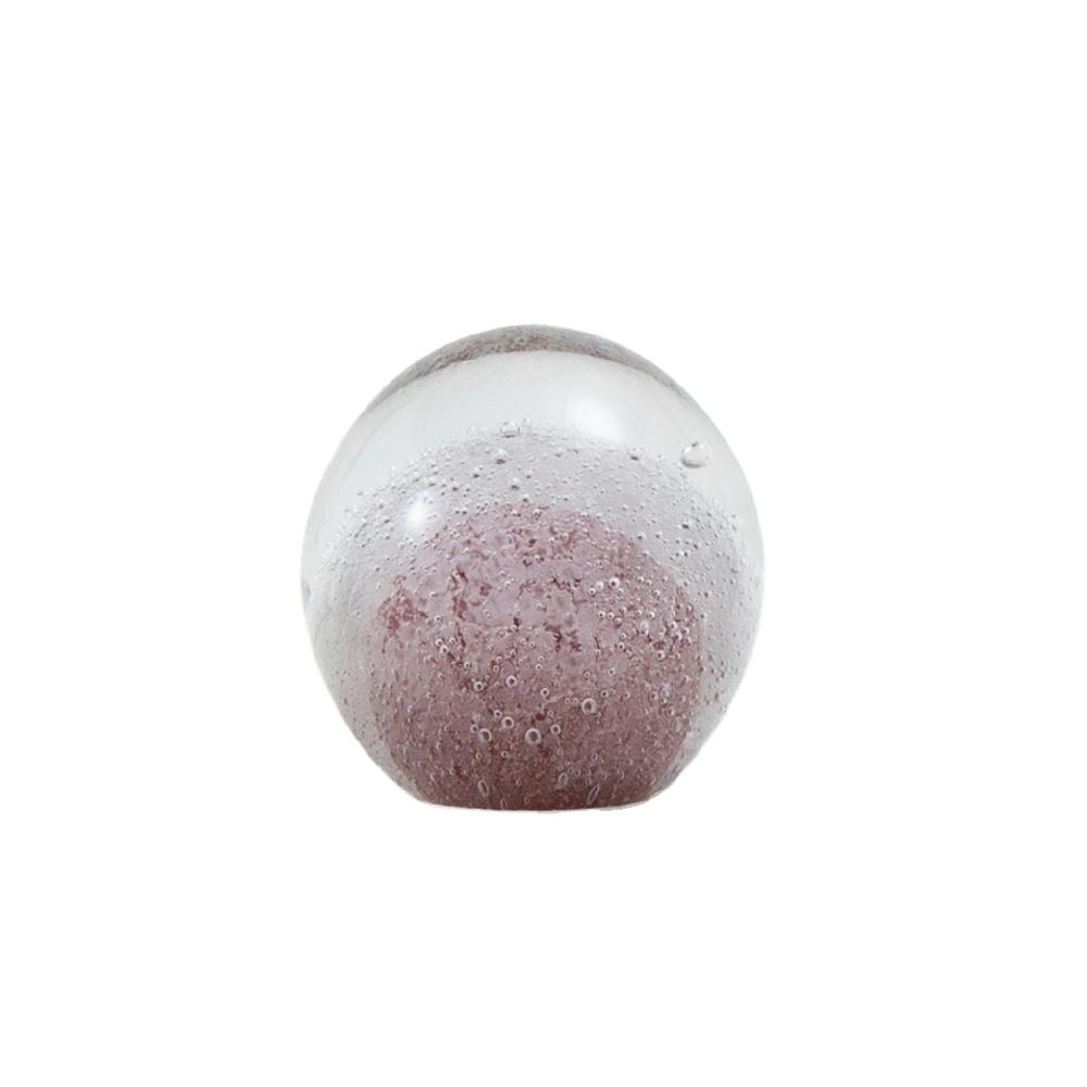 ガラスインテリアオブジェ アワSピンク 置物 装飾品