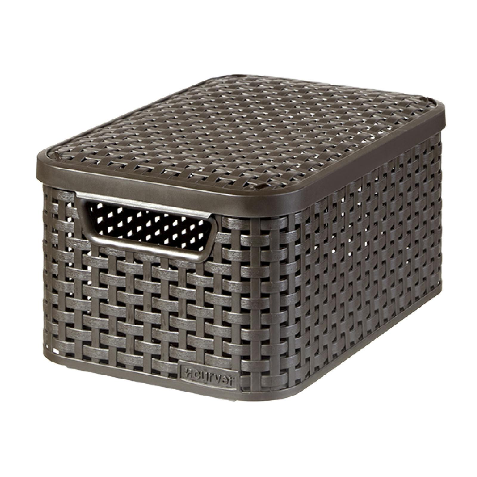 CURVER スタイル収納ボックス S ブラウン 2P 北欧雑貨 蓋つき ラタン収納 クローゼット収納 CV-045 2P 押入れ・クローゼットワゴン・チェスト CURVER スタイル収納ボックス S ブラウン 2P 北欧雑貨 蓋つき ラタン収納 クローゼット収納 CV-045 2P 押入れ・クローゼットワゴン・チェスト