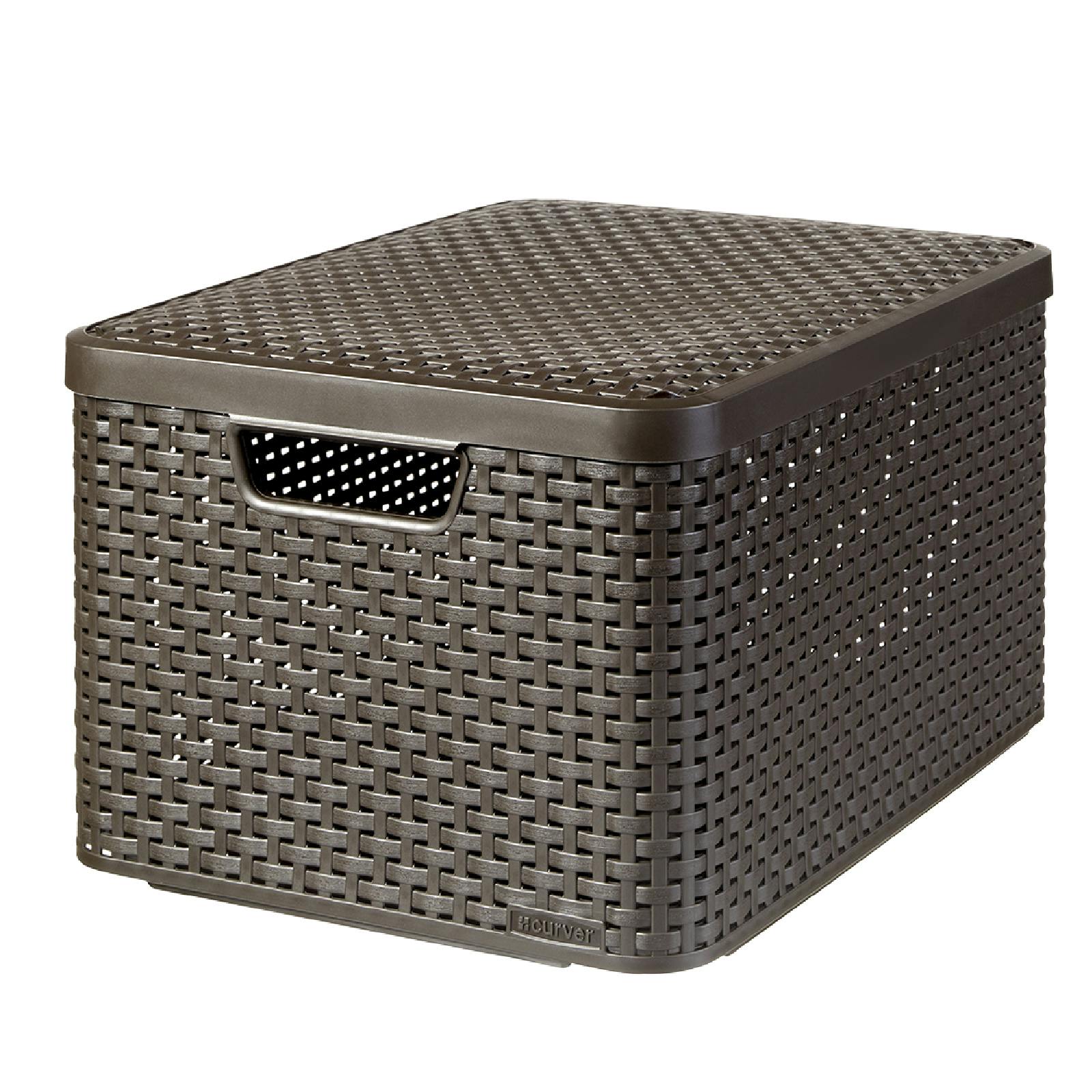 CURVER スタイル収納ボックス L ブラウン 2P 北欧雑貨 蓋つき ラタン収納 クローゼット収納 CV-049 2P 押入れ・クローゼットワゴン・チェスト CURVER スタイル収納ボックス L ブラウン 2P 北欧雑貨 蓋つき ラタン収納 クローゼット収納 CV-049 2P 押入れ・クローゼットワゴン・チェスト