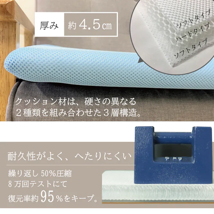 オーシン 3層ソファパッド 3人掛け用 50×150cm ブラウン リビング 高反発・高通気 ソファーパッド オールシーズン 3人掛用 洗える 4958308363869【別送品】