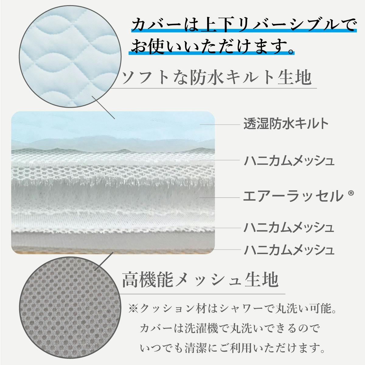 オーシン 透湿防水ペットマットレス 小型犬 中型犬 Mサイズ 50×70×4cm