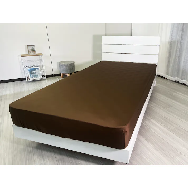オーシン 吸水速乾スーパーフィットシーツ BOXシーツ S~SD対応幅80~135cm長さ190~220cm厚み15~40cm ブラウン 寝室 洗える BOXシーツ オールシーズン シングル~セミダブル ポリエステル93%ポリウレタン7% 4958308371338【別送品】