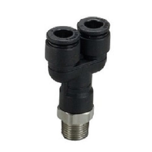 CHIYODA タッチコネクターファイブ SUSメイルブランチワイ ワンタッチ継手 FS10-01MYW K000174684 (CDC) 鋼管・支持金具