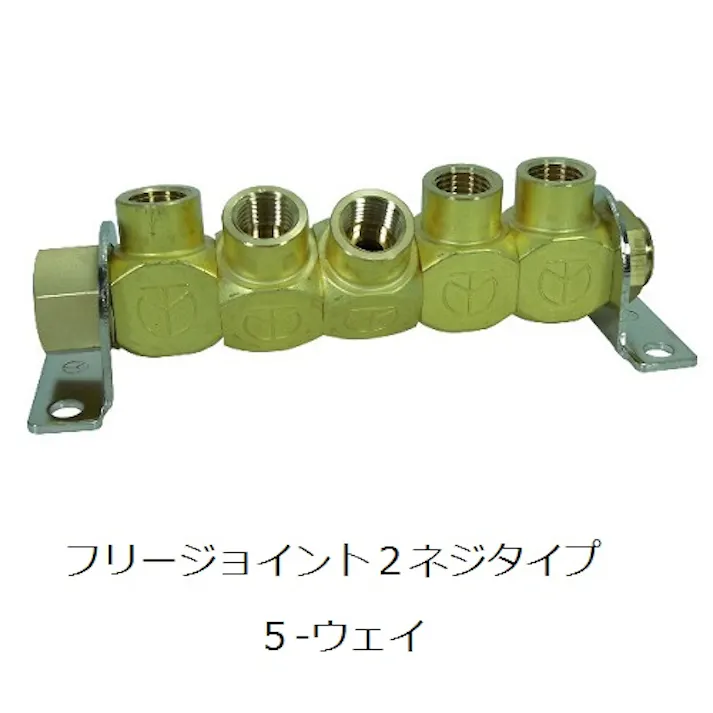 CHIYODA フリージョイント2 ネジタイプ 5ウェイ 配管マニホールド 5MF1-1 K000176025 (CDC)【別送品】