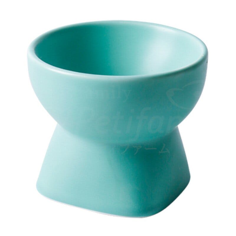 Petifam 脚付フードボウル ラウンド グリーン 陶器 レンジOK 食べやすい 4580756810284 ペット食器 Petifam 脚付フードボウル ラウンド グリーン 陶器 レンジOK 食べやすい 4580756810284 ペット食器