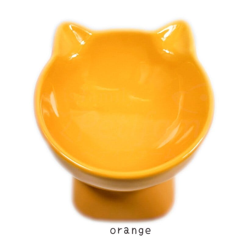 Petifam 猫型フードボウル ハイ オレンジ レンジOK 陶器 食べやすい 4580756810307 ペット食器 Petifam 猫型フードボウル ハイ オレンジ レンジOK 陶器 食べやすい 4580756810307 ペット食器