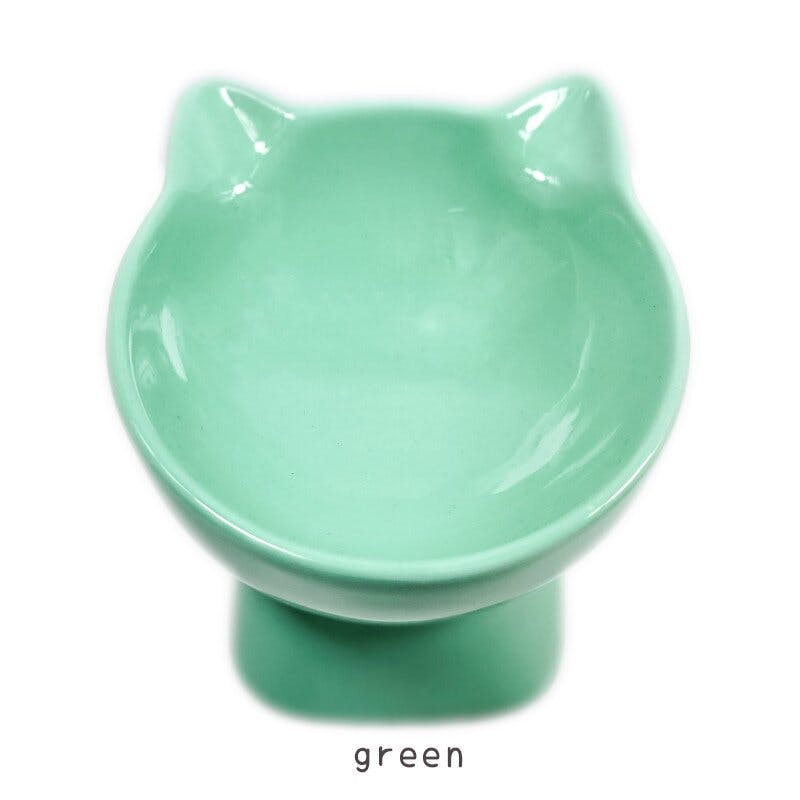 Petifam 猫型フードボウル ハイ グリーン レンジOK 陶器 食べやすい 4580756810338 ペット食器 Petifam 猫型フードボウル ハイ グリーン レンジOK 陶器 食べやすい 4580756810338 ペット食器
